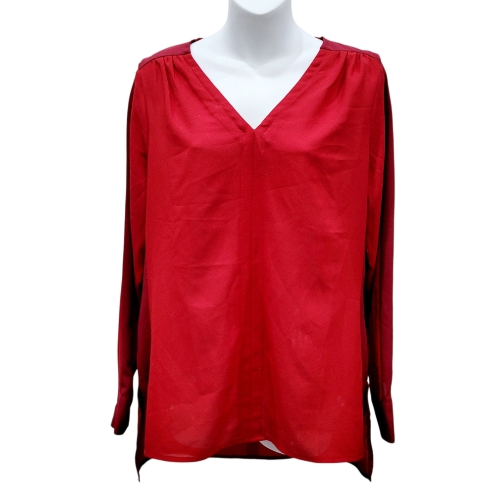 2/$20 Ricki's Red Sheer Top Blouse Size: 8